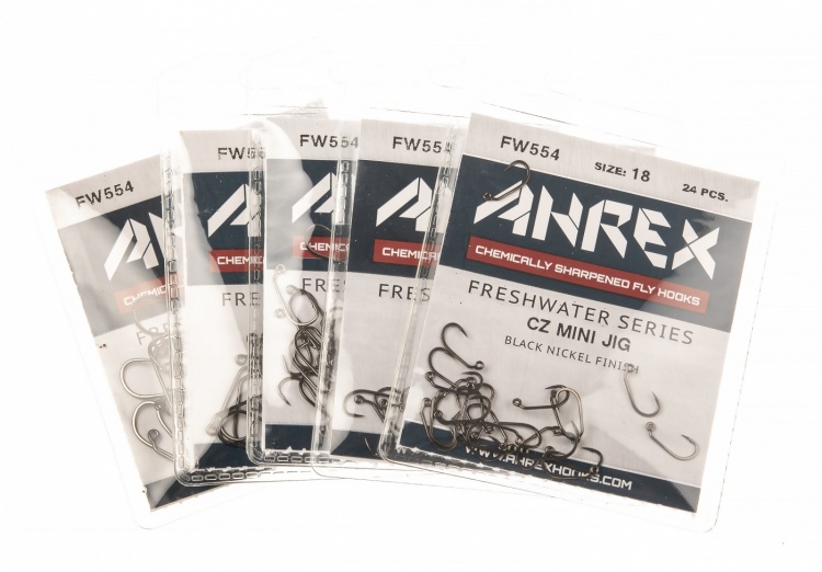 Ahrex Fw554 Cz Mini Jig Barbed #16 Trout Fly Tying Hooks